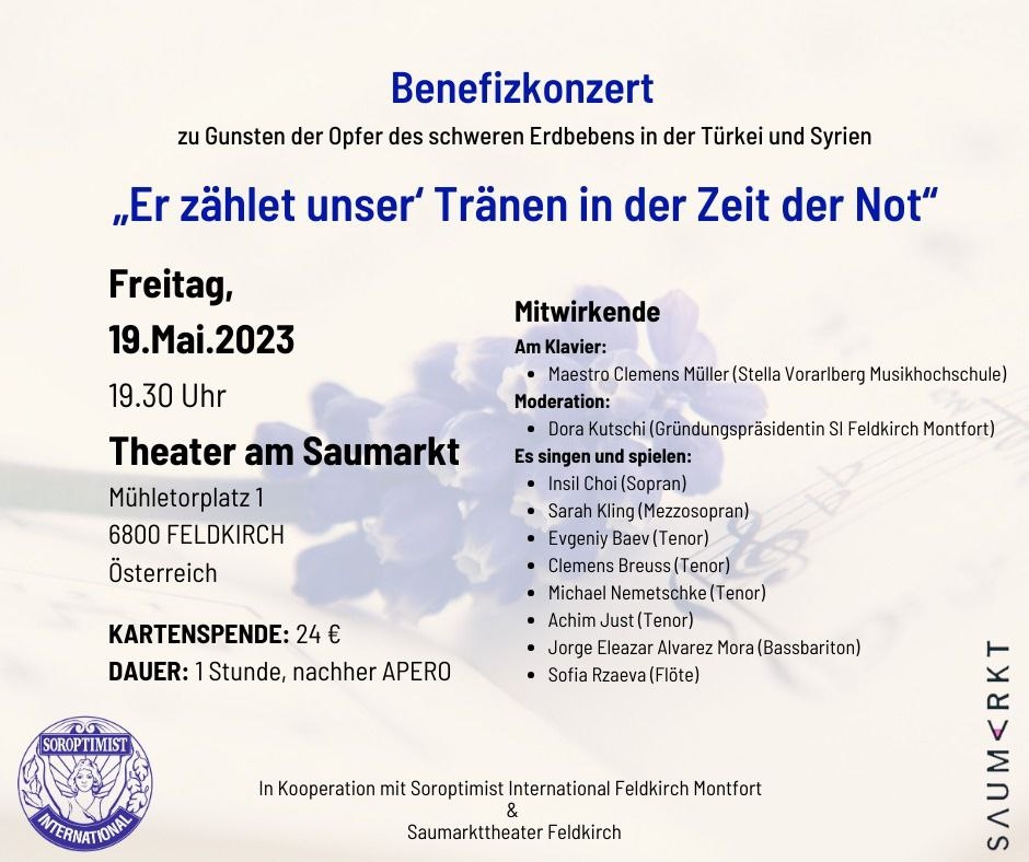 Benefizkonzert am 19. Mai 2023